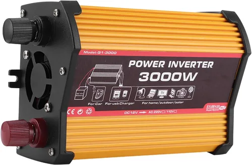 Vista 3 de Inversor de corriente, convertidor de CA automático, convertidor de adaptador de automóvil modificado con salida de puerto USB doble, carga rápida