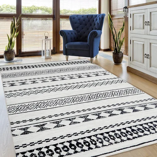 Vista 10 de GlowSol Alfombra de área de 5 x 7 pies para sala de estar y dormitorio, lavable, suave, de pelo bajo, con parte trasera antideslizante, resistente a