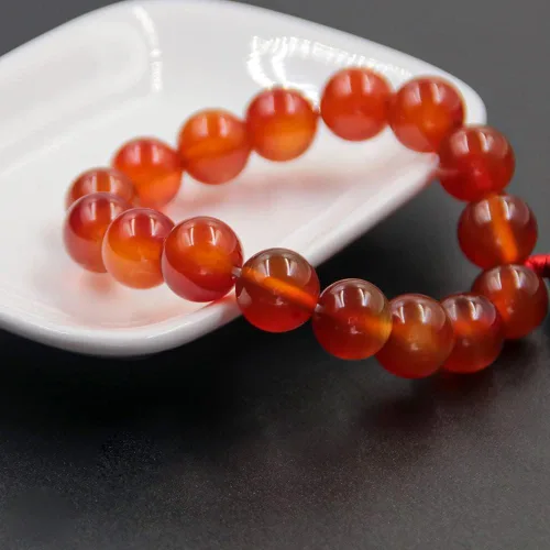 Vista 5 de Game Genshin Impact Hu Tao - Pulsera de cosplay con cuentas de cristal rojo, borla sedosa, elástica, para mujer, regalo de joyería, Piedra, No es