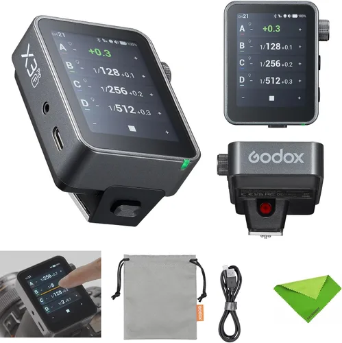 Vista 12 de Godox X3 Pro C X3Pro C Pantalla táctil TTL Flash Trigger para Canon, 2.4G inalámbrico, pantalla LCD de 2.4 pulgadas, integración Bluetooth y control