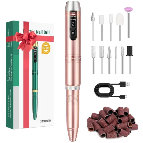 Vista 12 de Taladro de uñas eléctrico de 20000 rpm, compacto, portátil, Efile, profesional, manicura y pedicura, kit de taladro de lima de uñas para acrílico
