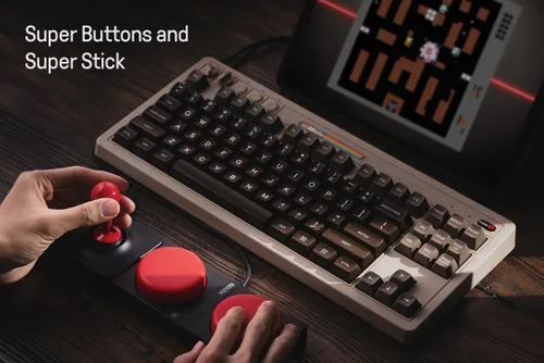 Vista 4 de 8Bitdo Teclado mecánico retro de 87 teclas, Bluetooth2.4GUSB-C, teclado para juegos intercambiable en caliente con dos botones súper programables