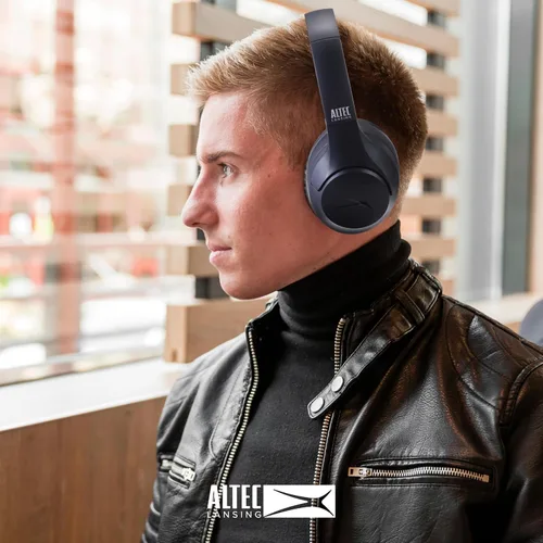 Vista 5 de Altec Lansing ComfortQ 2.0 - Auriculares Bluetooth inalámbricos con cancelación de ruido con batería de 50 horas, diseño plegable, asistente de voz
