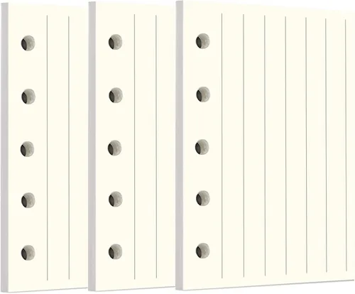 Vista 89 de Zelten 1 paquete A5 de 80 hojas/160 páginas 4 en 1 rayado cuadrado punteado en blanco hojas sueltas perforadas papel de repuesto de papel
