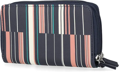 Vista 4 de Nautica On The Double Zip Around - Cartera de mano RFID para mujer con correa de muñeca Listón de cinta