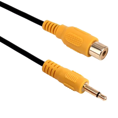 Vista 8 de Cable de 0.098 in a RCA, chapado en oro, AV-in Aux de 0.098 in TRRS macho a RCA hembra adaptador de audio convertidor cable 1.0 ft, para GPS Chapado