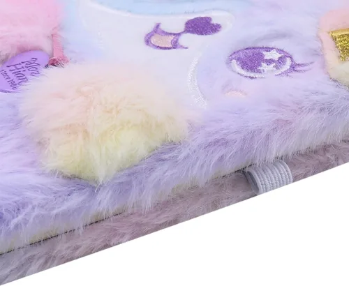 Vista 7 de BOLLEY JOSS Lovely Animal Notebook Kids Plush Diary for Girls Women Teens Cute Cat Fuzzy Journal Writing Pad A6 Ruled 160 Pages