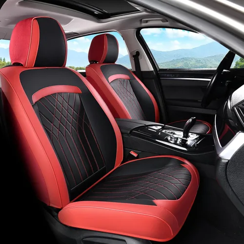 Vista 16 de Fundas de asiento delantero de automóvil, fundas de asiento de cuero para automóviles, protector de asiento de automóvil, impermeable, transpirable