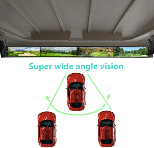 Vista 2 de Espejo universal para carrito de golf, espejo universal de 4 paneles para carritos de golf EZGO, Club Car, Yamaha (espejo retrovisor)