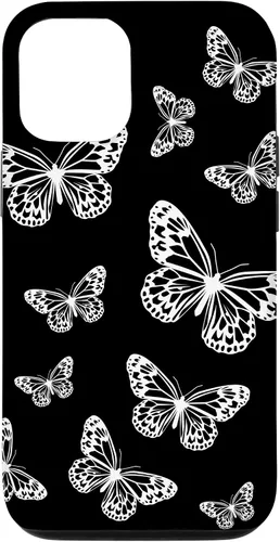 Vista 28 de Cute White Butterflies Black Background Case for iPhone 17