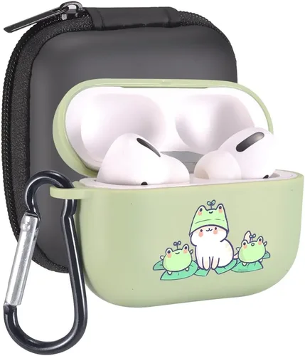 Vista 36 de Funda de mariposas rosas para AirPods Pro con llavero, diseño de animales lindos funda protectora de TPU suave compatible con AirPods Pro Charging