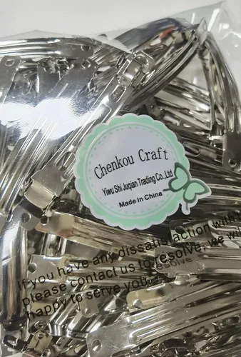 Vista 5 de Chenkou Craft 40 pinzas para el cabello de metal plateado con pasador francés para manualidades (3 1/8 pulgadas)