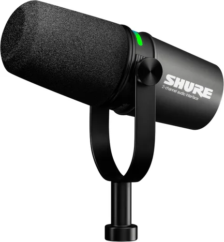 Vista 12 de Shure MV7i - Micrófono inteligente USB-C y XLR para podcasting, música y transmisión con interfaz de audio incorporada, modo de nivel automático