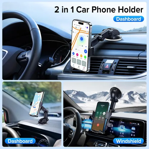 Vista 2 de Soporte de teléfono para tu automóvil, soporte universal ajustable para teléfono celular para todos los teléfonos inteligentes y modelos
