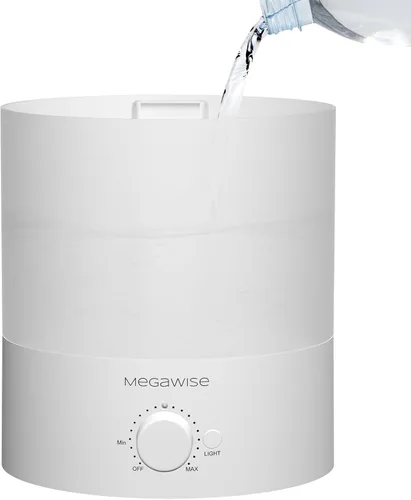Vista 2 de MEGAWISE - Humidificador elegante de 1,5 L para dormitorio, bebé, planta, humidificadores ultrasónicos de bruma fresca de 24 dB, luz nocturna