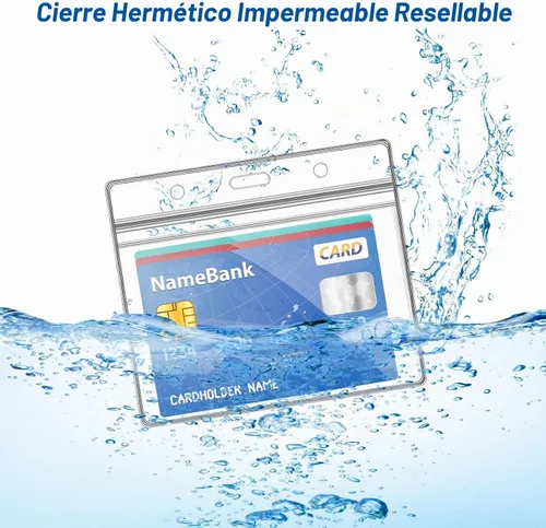 Vista 4 de 100 soportes horizontales de plástico transparente para tarjetas de Negro