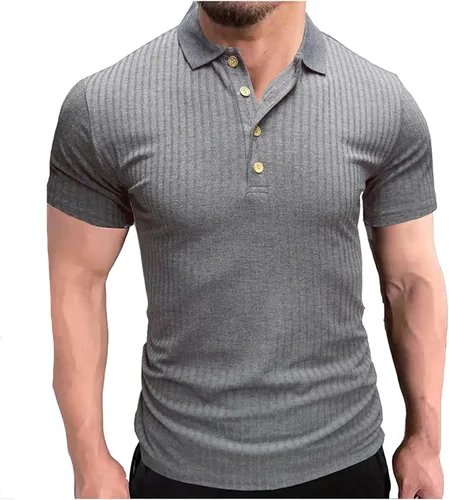 Vista 8 de Short Sleeve Button Up Shirts for Men Casual Stylish Striped Summer Tee Regular-Fit Big and Tall Black T Shirt