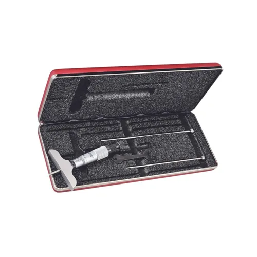 Vista 9 de Starrett 440, 445 Vernier. Calibradores de profundidad, tope trinquete, tuerca de bloqueo, tipo micrómetro, medición en pulgadas, 1
