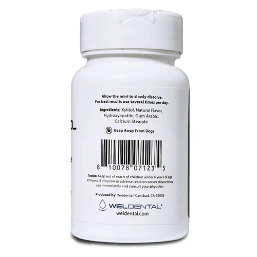 Vista 3 de Mentas de xilitol con micro hidroxiapatita, 120 unidades (menta verde)
