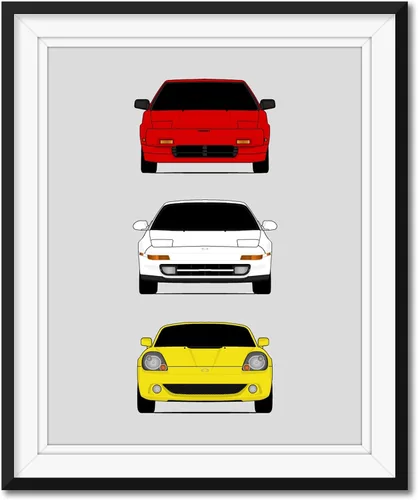 Vista 19 de Custom Car Posters Póster hecho a mano compatible con Toyota Tacoma Generations e impresión de Toyota Tacoma TRD Pro SR5 – Multi, impresión satinada