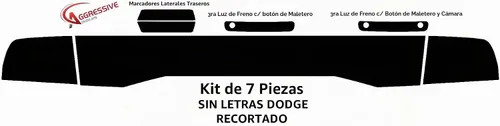 Vista 3 de Compatible con Dodge Charger - Película de vinilo tintado de vinilo tintado de película negra (20% oscuro, sin letras)