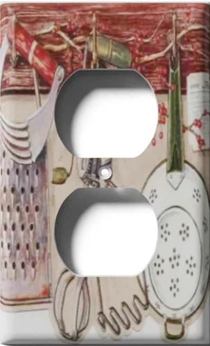 Vista 2 de Placa decorativa de tapa de salida - Utensilios de cocina - Receptáculo doble dúplex
