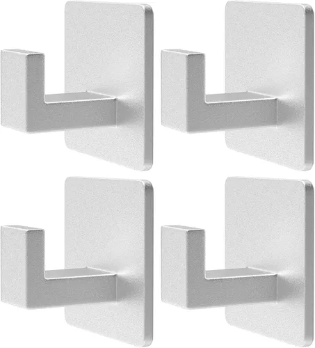 Vista 7 de PMMASTO Ganchos adhesivos para toallas, paquete de 2 ganchos de pared de aluminio, gancho de ducha para baño, dormitorio y cocina, color negro
