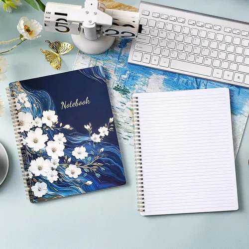 Vista 8 de Shoparr Cuaderno de Espiral - Cuadernos Encuadernados en Espiral, Cuaderno Diario con Papel Grueso y Bolsillo Trasero, con Encuadernación de Doble