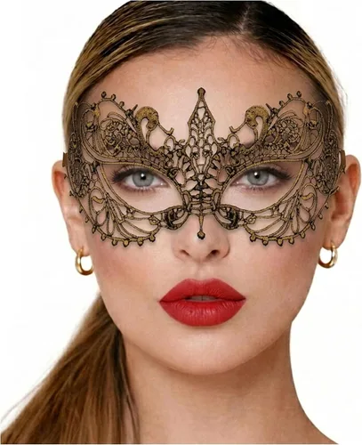 Vista 16 de Masquerade Mask For Women Lace Masquerade Mask for Masquerade Party, Proms, Venetian Party, Mardi Gras, Halloween & Cosplay Ana Bg Pluma de Pavo Real