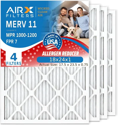 Vista 28 de AIRX FILTERS WICKED CLEAN AIR. Filtro de aire 10x20x1 MERV 11 electrostático plisado filtro de aire acondicionado paquete de 4 filtros de horno HVAC