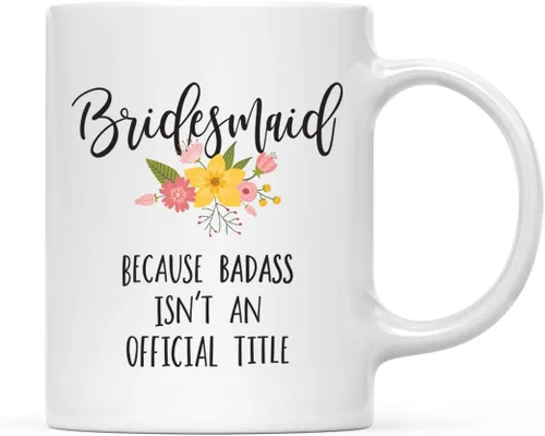 Vista 51 de Andaz Press Taza de café de 11 onzas, regalo de broma, tía porque Badass no es un título oficial, gráfico floral, 1 paquete