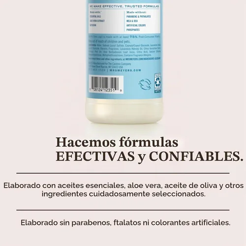 Vista 3 de Mrs. MEYER'S Clean Day - Jabón líquido para platos, albahaca, 16 onzas líquidas, paquete de 6