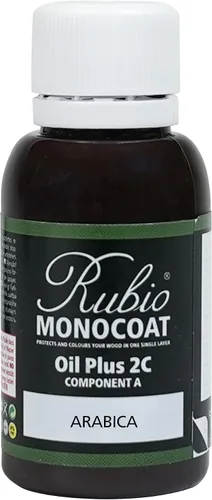 Vista 30 de Rubio Monocoat Muestra de Tinte y Acabado para Madera - Niebla 5% Aceite Plus Parte A Aceite de linaza para madera de secado rápido y ecológico