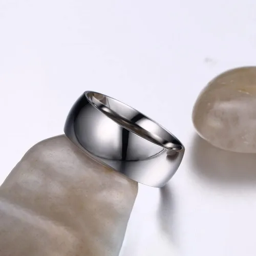 Vista 4 de TTVOVO Anillo para hombre de 0.079 in, 0.157 in, 0.236 in, 0.315 in, acero inoxidable, anillos simples para hombres, mujeres, niños y niñas, anillos