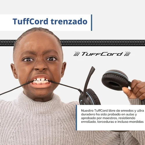 Vista 6 de Cyber Acoustics Auricular estéreo de 3.5mm (AC-5002) – Comunicación duradera, nítida y clara en aulas y en casa