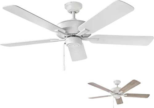 Vista 14 de Hinkley Metro - Ventilador de techo iluminado de perfil bajo de 52 pulgadas con luz LED, ventilador de techo de interior con doble montaje