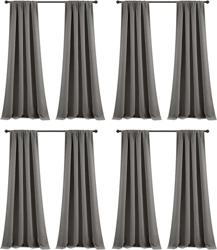 Vista 16 de Lush Decor Paneles de cortinas aisladas para oscurecer la habitación, con bolsillo para barra, par de cortinas largas para dormitorio o sala