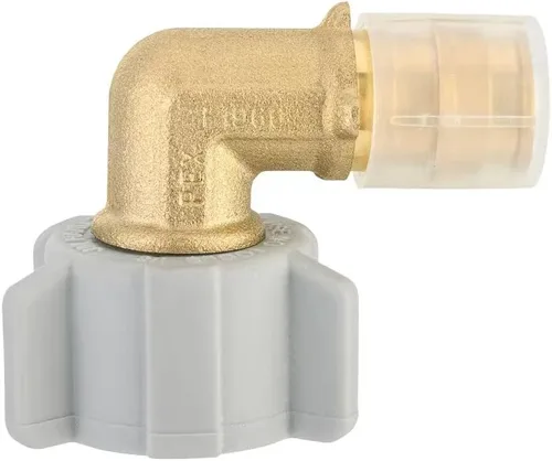 Vista 2 de 2 piezas EFIELD Pex-A Expansión 1/2" X 1/2" Hembra NPT Codo Giratorio Colocaciones de latón de flujo completo, ASTM F1960