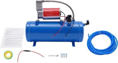 Vista 7 de Compresor de aire 100PSI DC 12V con tanque de 6 litros 1.6 galones para cuernos de tren neumáticos de autocaravana, cable de 12.47 pies