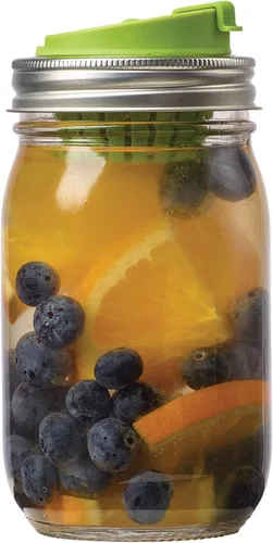 Vista 7 de Jarware Tapa de infusión de frutas para frascos Mason de boca regular, color verde (paquete de 2)