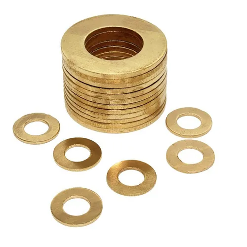 Vista 3 de M2 x 5 arandelas planas de latón de 0.020 in, sujetadores de tornillo fiables y accesorios de hardware esenciales, 10
