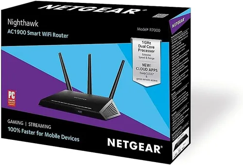Vista 5 de NETGEAR Nighthawk Router Wi-Fi Inteligente (R7000) - Velocidad Inalámbrica AC1900 (Hasta 1900 Mbps) Cobertura de Hasta 1800 Pies Cuadrados y 30