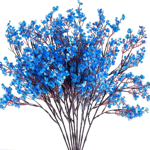 Vista 11 de 5 piezas de flores artificiales de aliento de bebé a granel, flores de tacto real, flores artificiales de seda para decoración del hogar, arreglo