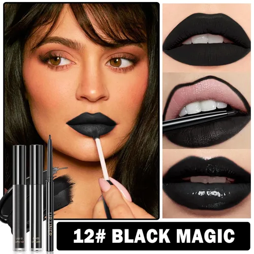 Vista 2 de Juego de delineador de labios negro 3 en 1 y lápiz labial