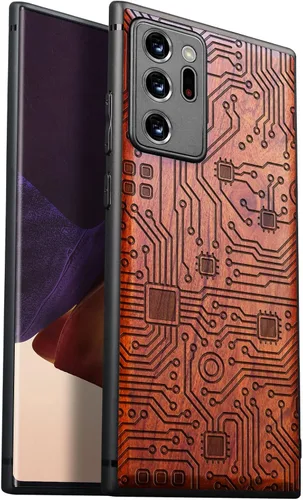 Vista 13 de Carveit Funda de madera para Galaxy Note20 Ultra [madera natural y TPU suave] Funda protectora de madera única y elegante compatible con Samsung