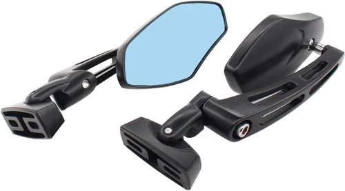 Vista 4 de NewYall Par negro Racing espejo retrovisor doble ajuste Sport Bike espejo lateral para Kawasaki para Suzuki para Honda CBR 250 600 929 954 1000 GSXR