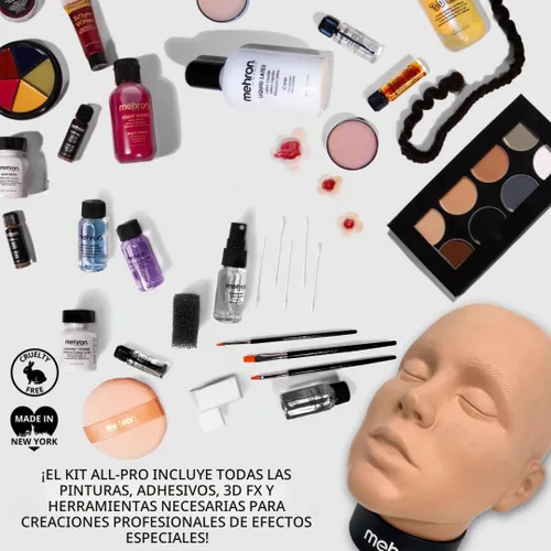 Vista 4 de Mehron Makeup Kit de maquillaje Special FX All-Pro con cabezal de práctica