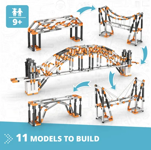 Vista 2 de Engino - Juguetes STEM, Set de Arquitectura: Torre Eiffel, Puente de Sídney - Juguetes de Construcción, Kit de Ingeniería para Niños de 9 años
