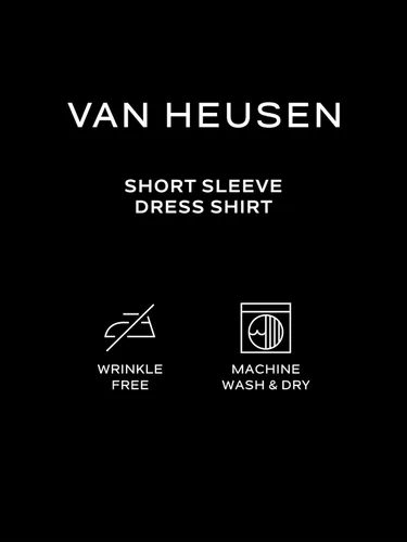 Vista 4 de Van Heusen Mens Big Fit Short Sleeve Dress Shirts Poplin Solid (Big And Tall)