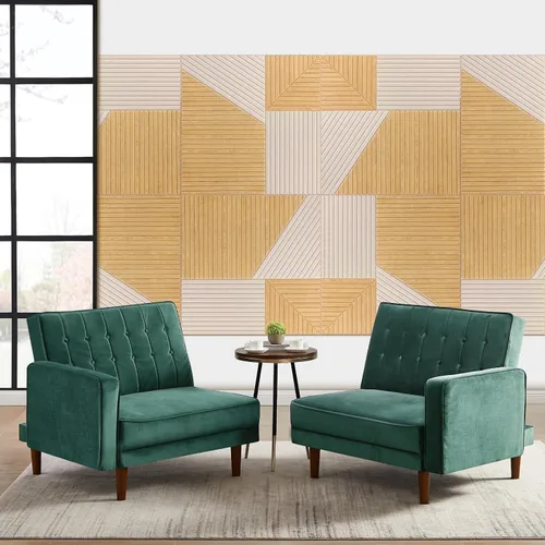 Vista 5 de Paquete de 6 paneles acústicos para pared (cada uno de 23.6x23.6 pulgadas) - Reducción de ruido de 25dB, autoadhesivo color marrón Decoración